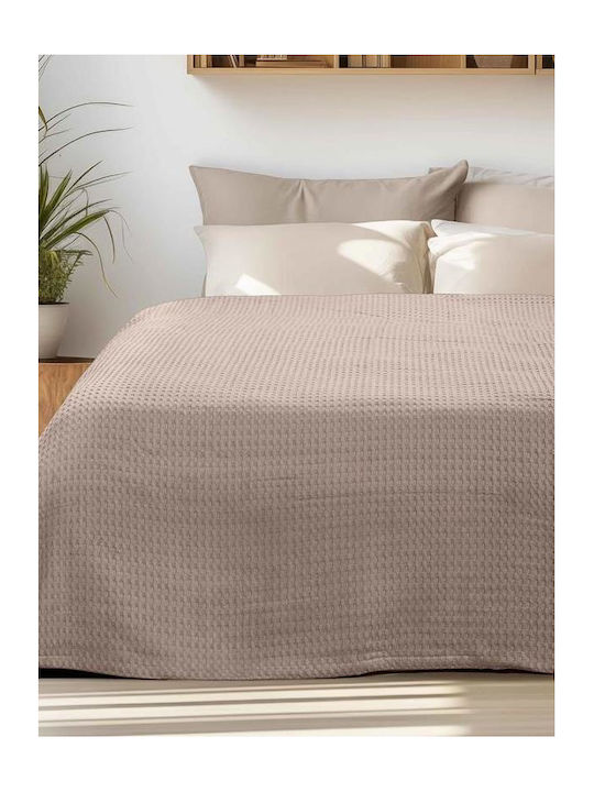 Madi Pikona Κουβέρτα Πικέ Υπέρδιπλη 220x240εκ. Brown