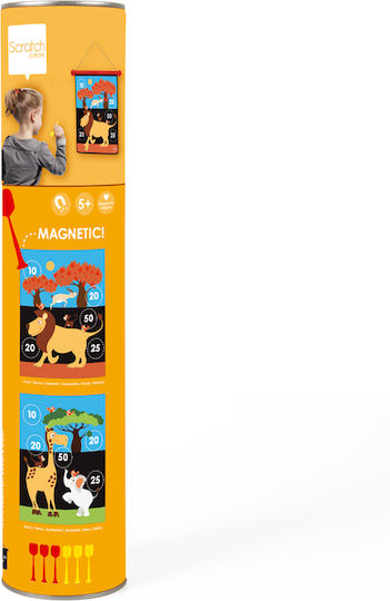 Joc Darts Magnetic cu 2 Fețe Diferite Model Safari, 6 Săgeți Incluse, Multicolor, Scratch Europe, 5 Ani+