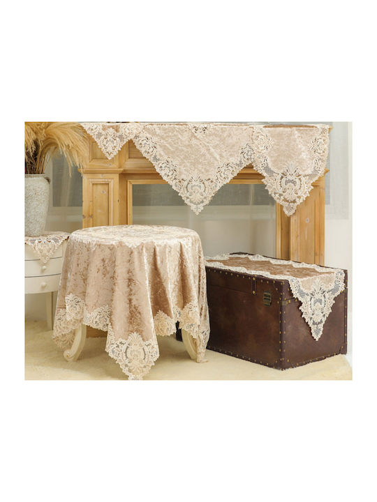 Liolios Home Κουβέρτα Βελουτέ Καναπέ 85x85εκ. Ivory PLS-TB031