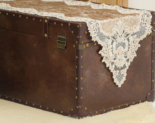 Liolios Home Κουβέρτα Βελουτέ Καναπέ 85x85εκ. Ivory