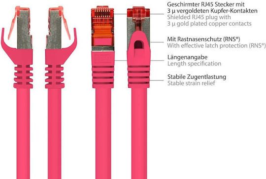 Good Connections S/FTP Кат.6 (Gigabit) Мрежов Кабел Ethernet 10м Лилав