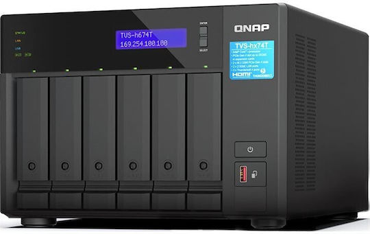 QNap TVS-h674T NAS Tower με 6 θέσεις για HDD/M.2/SSD και 2 θύρες Ethernet
