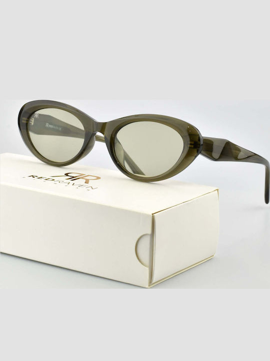 Red Raven Eclipse Women's Sunglasses with Green Plastic Frame and Green Lens rd-000027-OLIVE-52776450457934