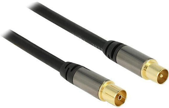 DeLock Cablu Antenă Coaxial de sex masculin - Coaxial de sex feminin Negru 1m (88922)