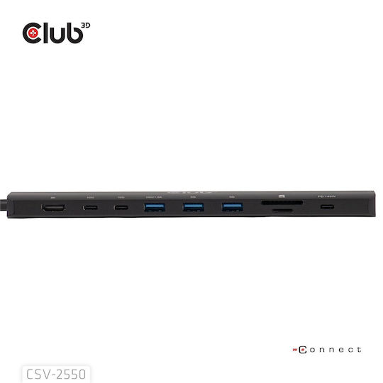 Club3D USB-C Docking Station with HDMI 4K PD Ethernet Black (CSV-2550)