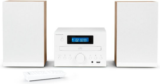 Thomson Sound System 2 Mini HiFi MIC121BT 50W with CD Player and Bluetooth White