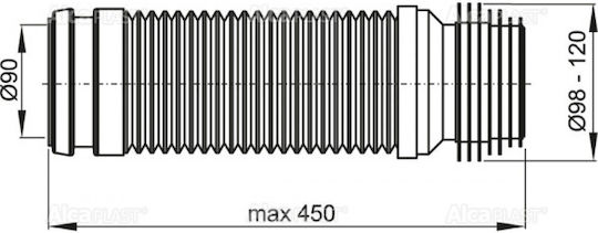 Alcaplast M9006 Σύνδεσμος Σπιραλωτός Καζανάκι Eντιχοισμού Φ90/110 100-120 L=max 450mm