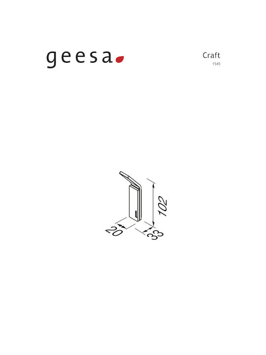 Geesa Άγκιστρο Μπάνιου Μονό με Βίδες ​2x3.3cm Inox Ασημί