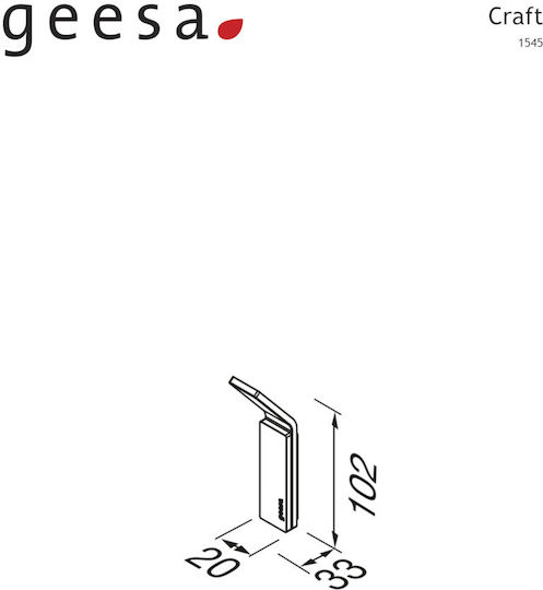 Geesa Άγκιστρο Μπάνιου Μονό με Βίδες ​2x3.3cm Inox Ασημί