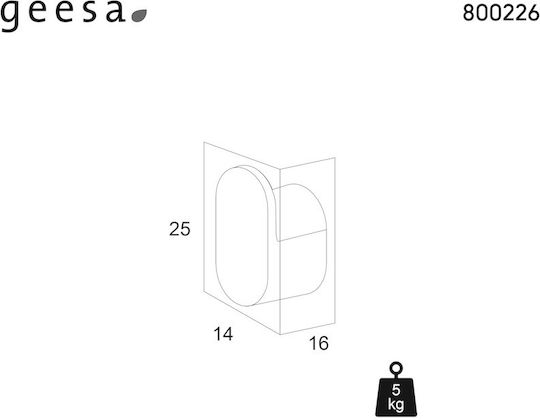 Geesa Single Wall-Mounted Bathroom Hook ​2.5x2.5cm Silver