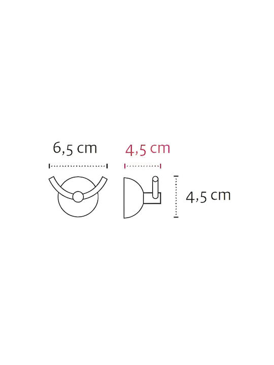 Kapitan Άγκιστρο Μπάνιου Διπλό με Βίδες ​4.5x6.5cm Inox Ασημί