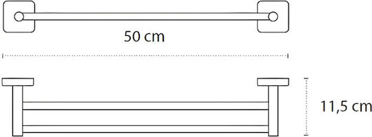 Karag Quattro Ράγα Μπάνιου Διπλή Επιτοίχια με Βίδες 50x50cm Ασημί Karag Quattro Ράγα Μπάνιου Διπλή Επιτοίχια με Βίδες 50x50cm Ασημί