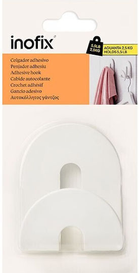 Inofix Άγκιστρο Μπάνιου Μονό με Αυτοκόλλητο 8x6.4cm Inofix Άγκιστρο Μπάνιου Μονό με Αυτοκόλλητο 8x6.4cm