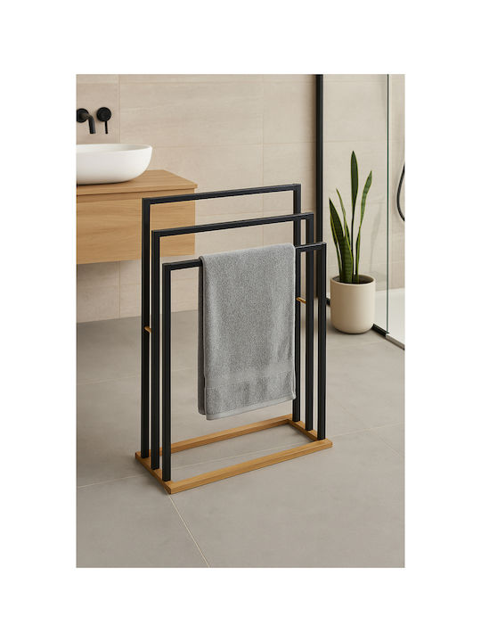 5Five 119311B Freistehender Kleiderständer Badezimmer Dreifach ​55x82cm Schwarz