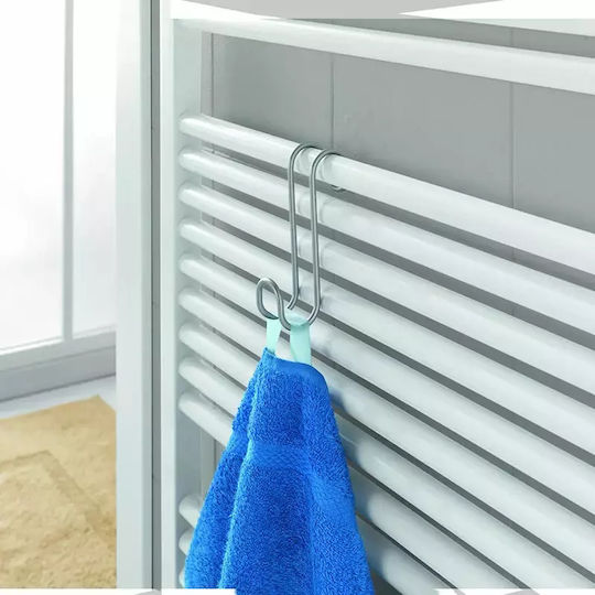 Metaltex 403800 Single Wall-Mounted Bathroom Hook Silver