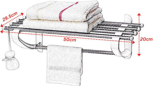 Primanova B12-01 Стелаж Баня Двойна Подов с винтове ​50x20см Бяла
