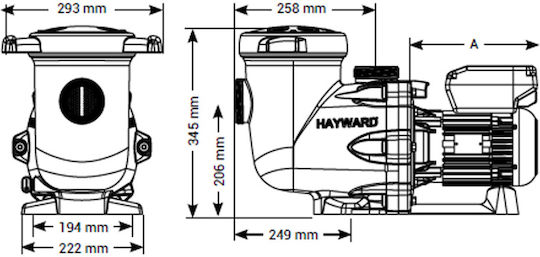 Hayward Tristar Vstd Αντλία Πισίνας Φίλτρου Μονοφασική με Ιπποδύναμη 1.5hp
