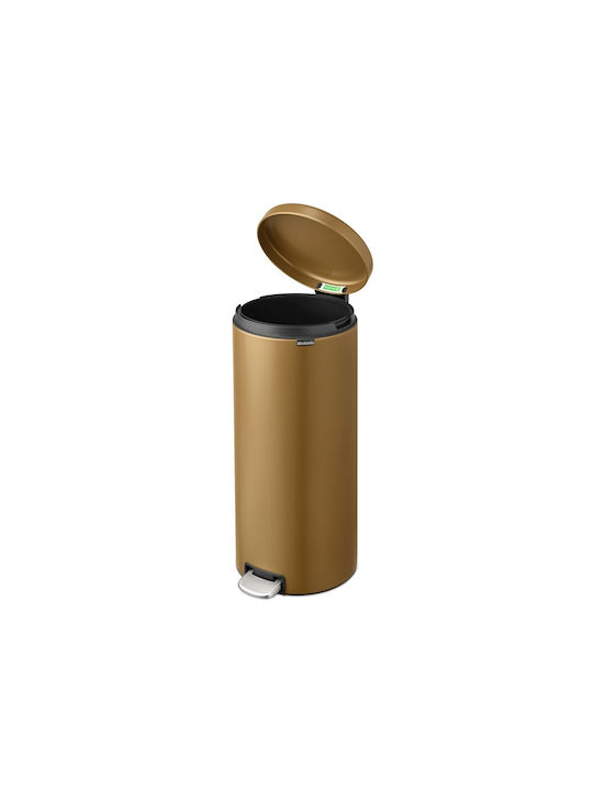 Brabantia NewIcon Pedal Waste Bin Metallic with Pedal Orange 30lt