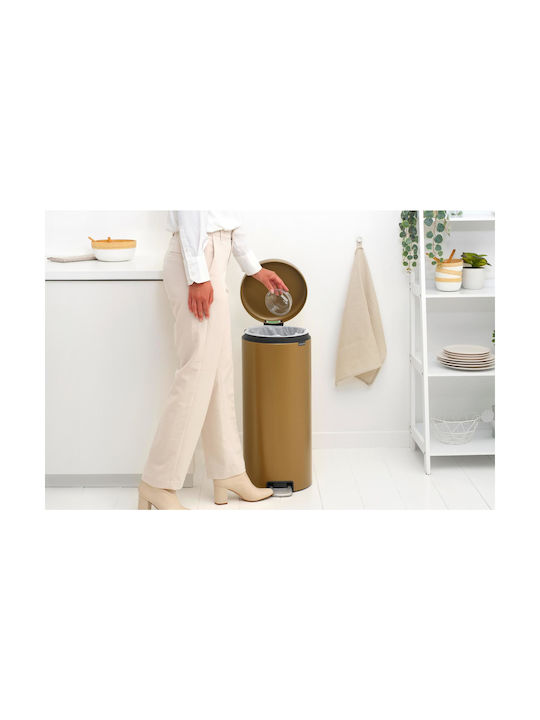 Brabantia NewIcon Pedal Waste Bin Metallic with Pedal Orange 30lt
