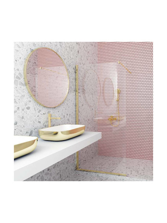 Orabella Σταθερό Πλαϊνό Ντουζιέρας 100x185cm Gold Brushed