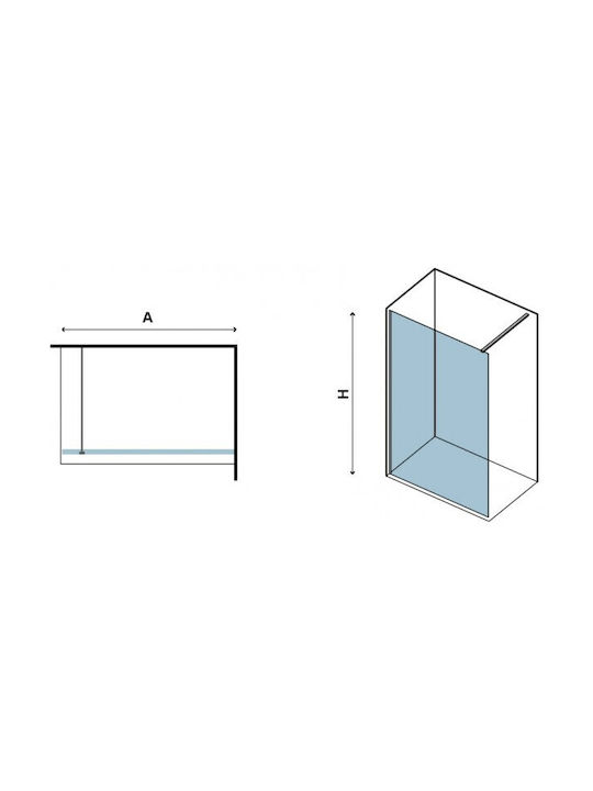 Paravan Fix Pentru Duș Nai Cristal Walkin 1 Chrome Karag 120x200cm