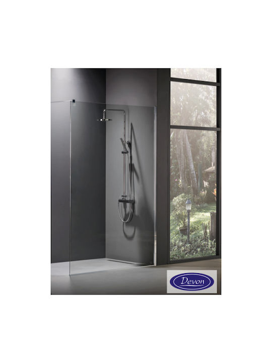 Devon Shower Screen for Shower with Sliding Door 57-59x200cm Clean Glass Chrome