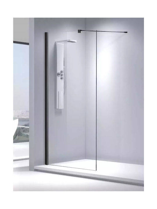 Aquarelle Σταθερό Πλαϊνό Ντουζιέρας 57-59x200cm Clear Glass Black