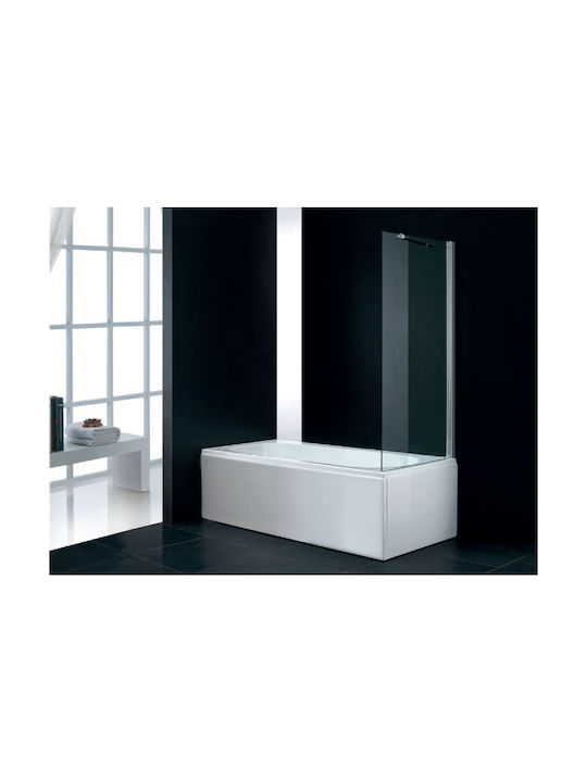 Axis 1 Shower Screen Bathtub 77-79x140cm Clear Glass Chrome