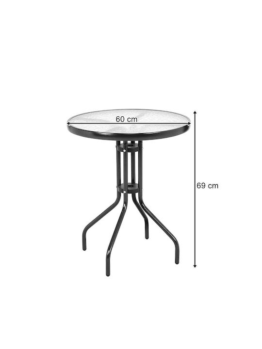 Island Tisch Küche Glas Braun 71x62cm