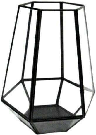 Koopman Laterne Glas Schwarz 18x18x25cm 1Stück