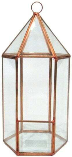ED Collection Laterne Glas Gold 16x16x26cm 1Stück ED Collection Laterne Glas Gold 16x16x26cm 1Stück