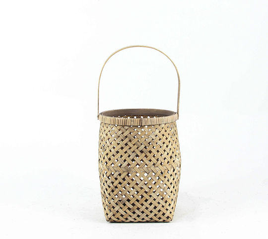 Zaros Φαναράκι Bamboo Επιτραπέζιο Μπεζ 16x16x20εκ.