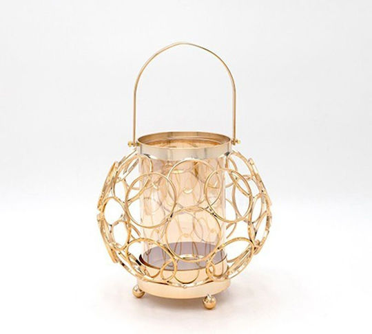 Laterne Metallisch Bodenmontage Gold 18x19cm 1Stück Laterne Metallisch Bodenmontage Gold 18x19cm 1Stück