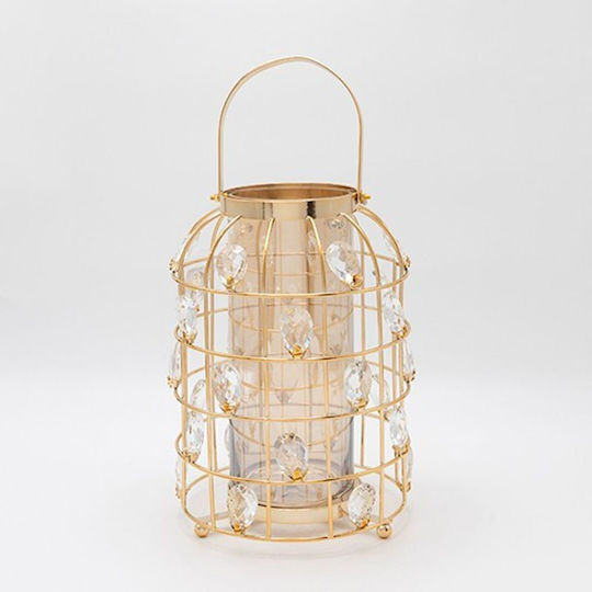Metallische Floortop Laterne Gold 20x20x27cm Metallische Floortop Laterne Gold 20x20x27cm