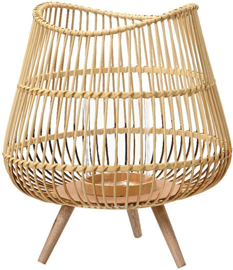 Kaemingk Tabletop Bamboo Lantern Brown 36x36x41cm