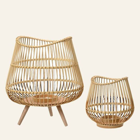 Set 2 Felinare Ovale din Bambus 23cm 36cm Beauty Home