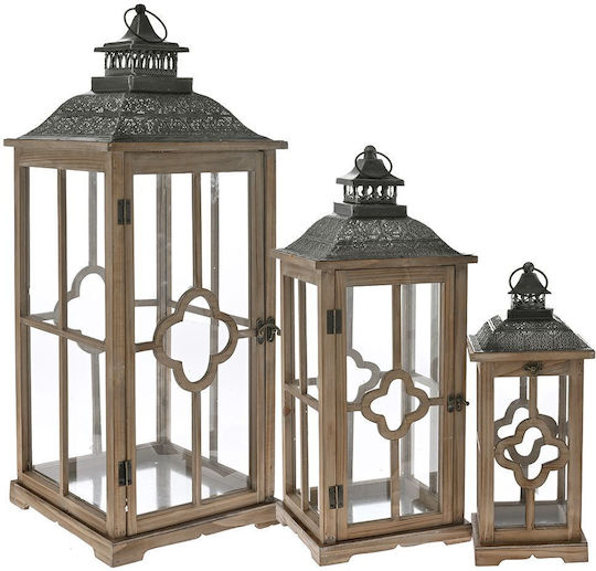 Iliadis Wooden Lanterns Set Black 3pcs Iliadis Wooden Lanterns Set Black 3pcs
