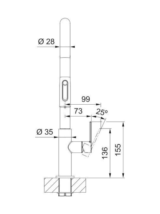 Franke Maris Slim Filtration Μπαταρία Κουζίνας Πάγκου Μαύρη