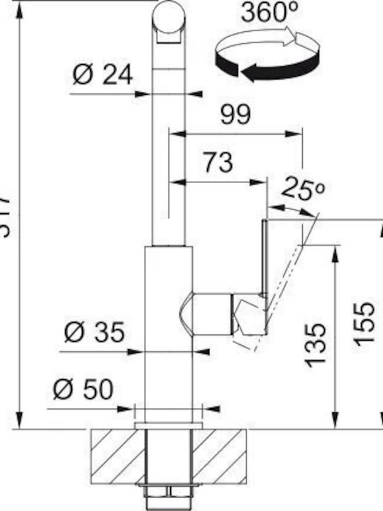 Franke Maris Slim L Kitchen Faucet Counter with Pull-Out Spray Black