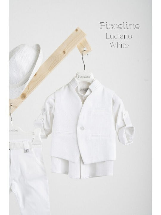 Piccolino Luciano Baptism Suit White