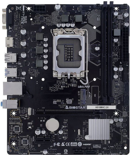 Biostar H610MHC 2.0 Motherboard ATX με Intel 1700 Socket