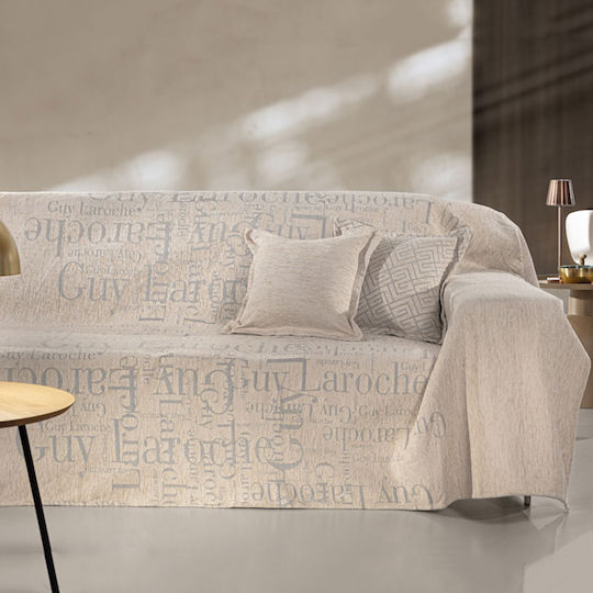 Guy Laroche Melbourne Armchair Throw Chenille 180x150cm Silver