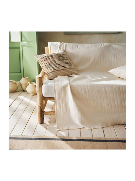 Gofis Home Gofis Ριχτάρι Τετραθέσιου Καναπέ Ζακάρ 180x350εκ. Bone Beige 731/05