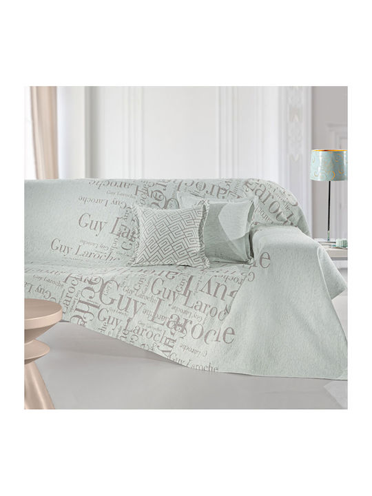 Guy Laroche Stamp Ριχτάρι Διθέσιου Καναπέ Chenille 180x250εκ. Silver 1133030125008