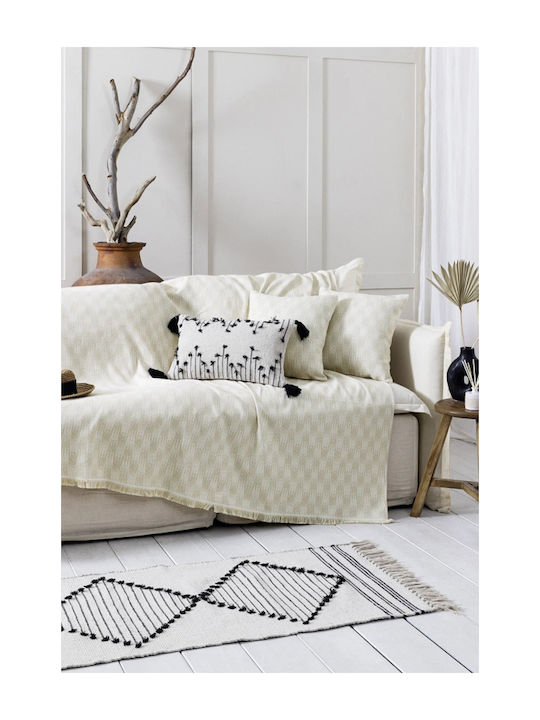 Nima Fonzo Ριχτάρι Τριθέσιου Καναπέ 180x300εκ. Ivory, Εκρού 35172