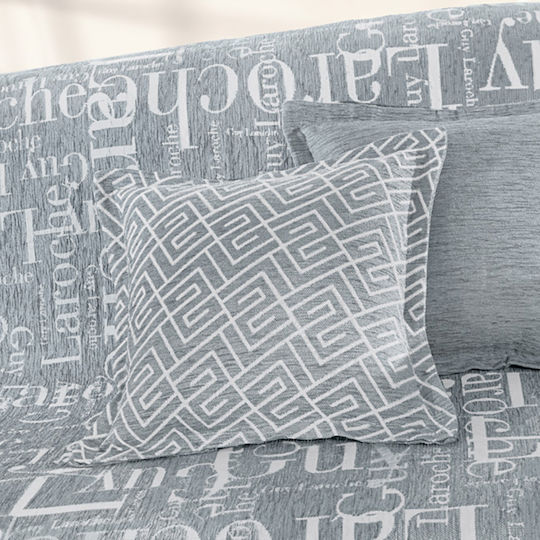 Guy Laroche Stamp Ριχτάρι Διθέσιου Καναπέ Chenille 180x250εκ. Silver