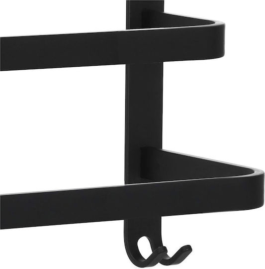 Raft de haine de Baie Triplu ​49x49cm Negru