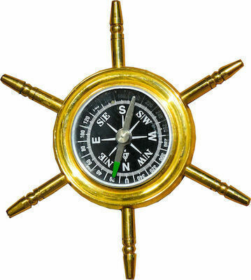 Nautischer Kompass Schiffsruderform Bronze Nautischer Kompass 9 cm