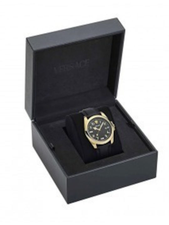Versace Anteo Ανδρικό Ρολόι Μπαταρίας με Μαύρο Δερμάτινο Λουράκι