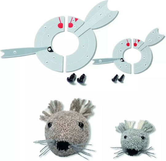 Pompon-Maus-Bastelset Freddy – Das Set Enthält 1 Große Schablone, 1 Kleine, Augen oder Nasen, 2 Prym Love 624200 Tiere – Basteln Sie Ihr Lieblingstier (Pompon-Macher Gerät Code 624190 Muss Separat Gekauft Werden)